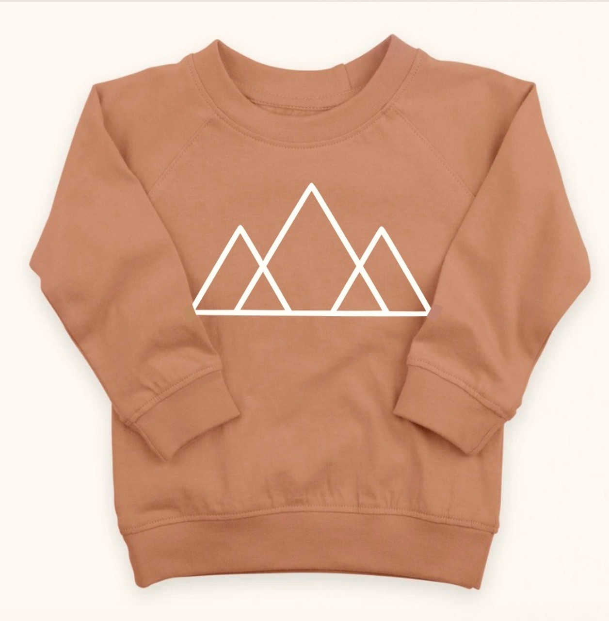 Triangle Mountains organic unisex baby and kids pullover
