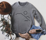 Mod Mountain unisex adult crewneck sweatshirt (Grey)