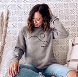 Mod Mountain unisex adult crewneck sweatshirt (Grey)