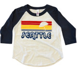 Seattle Sunset white baby and kids baseball shirt