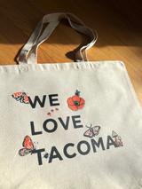 We Love Tacoma large tote bag