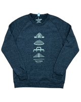 Tacoma Union Station Tri-Black unisex crewneck sweatshirt