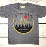 The Mountain is Out unisex baby and kids t-shirt (grey)