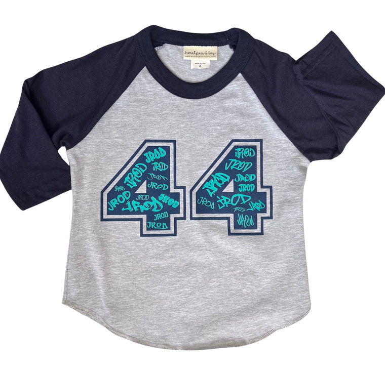 Julio 44 baby and kids baseball shirt