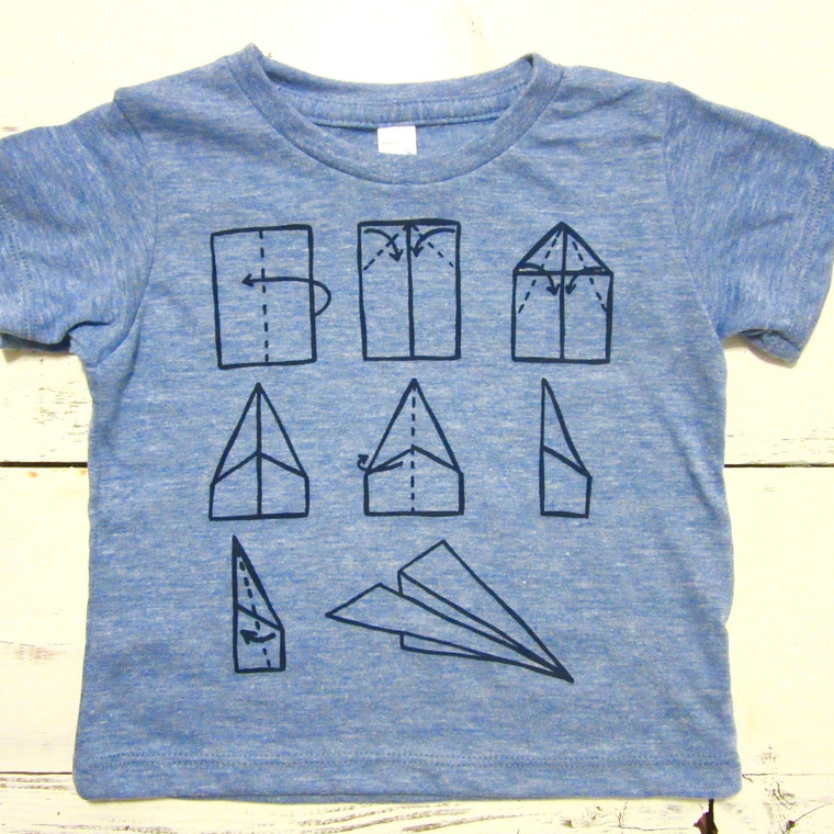 Paper Airplane toddler shirt (light blue)