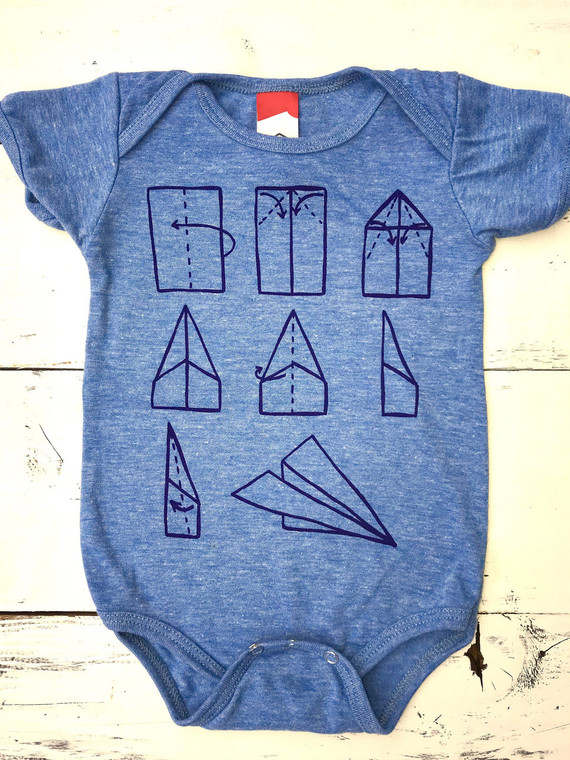 Paper Airplane baby onesie