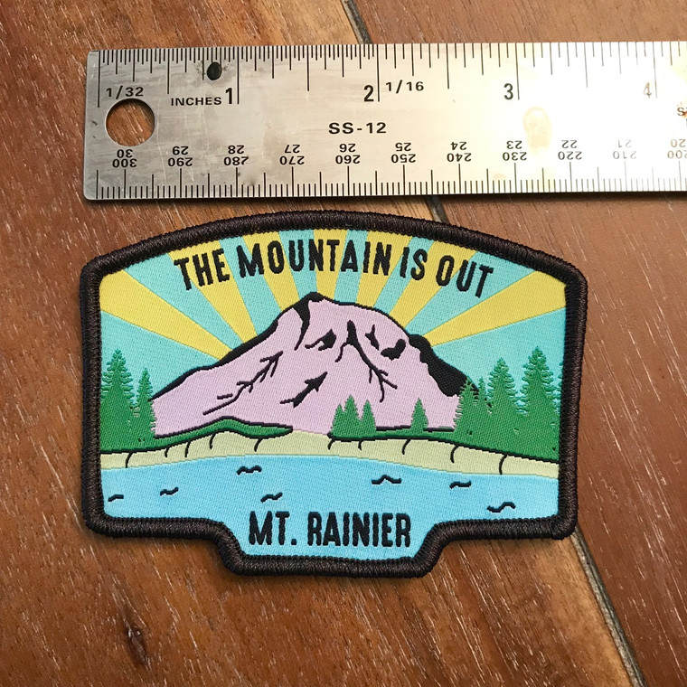 The Mountain is Out iron on patch