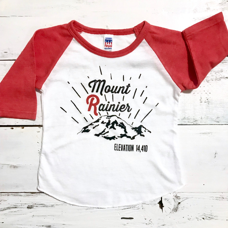 Mount Rainier baby and kids baseball Shirt