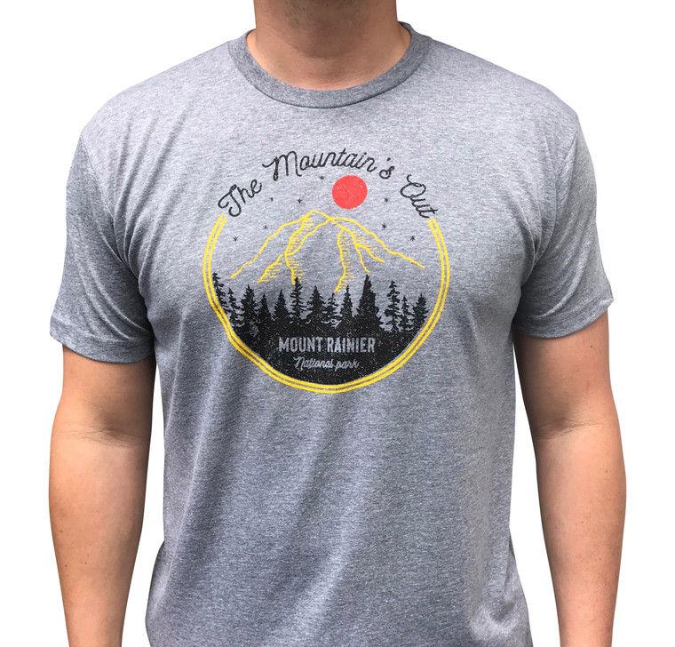 The Mountain is Out mens/unisex t-shirt (grey)