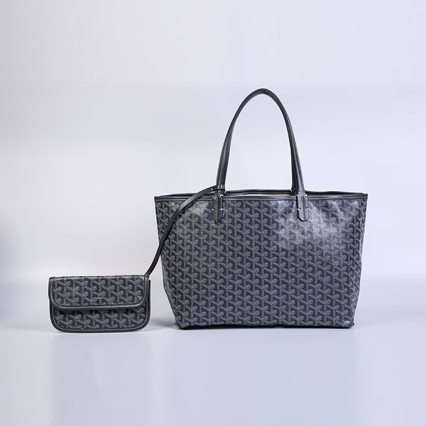 Goyard Style Large Tote Bag - Smoke black