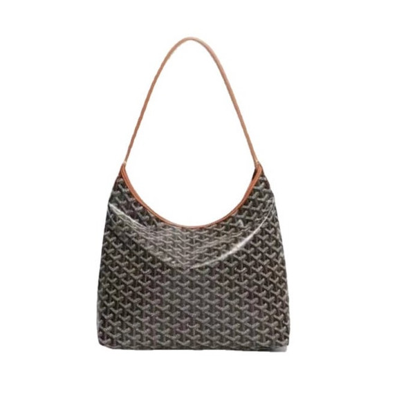 BBP-GY Genuine Leather Hobo | Shoulder Bag - Brown&Black