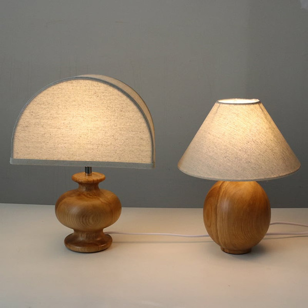 Ayumi - Irving Table Lamp Ash Wood with Linen | Japanese Style Classic Table Lamp