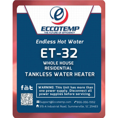 Eccotemp ET-32 3.9 GPM Electric Tankless Water Heater
