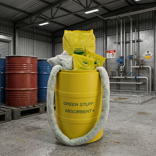 10 Calcetines 1.20Mts, 4 Calcetines De 3Mts, 16 Almohadas 30X30Cm. 18 Bolsas De 250Gr. Granulado., Green Stuff Absorbent