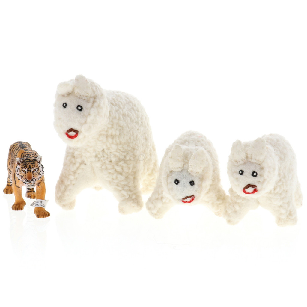 Papoose Felt Sheep Mama with 2 Babies