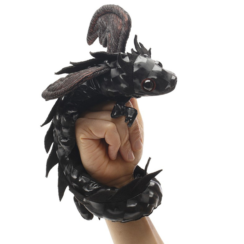 Folkmanis Midnight Dragon Wristlet Puppet