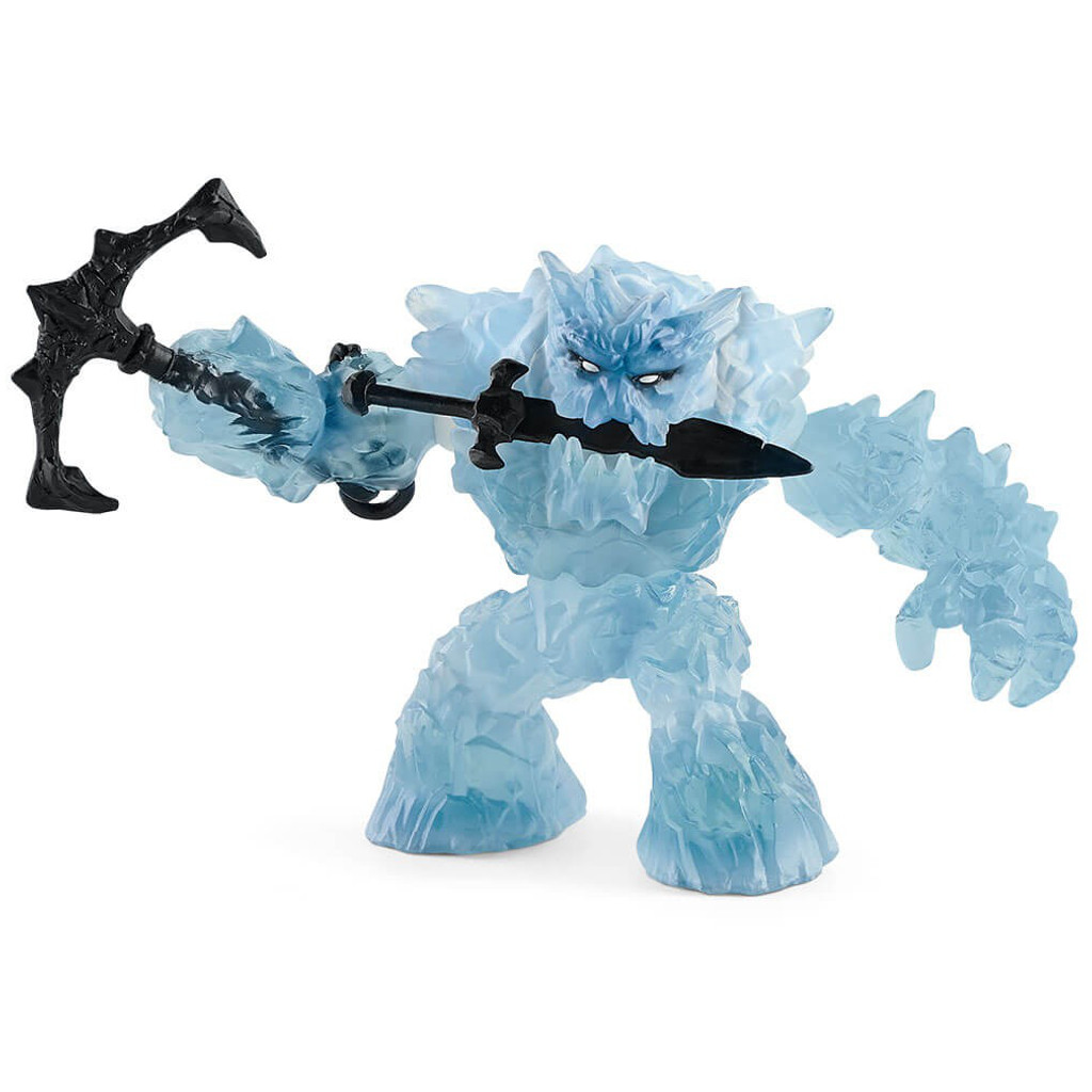 Schleich Ice Giant toy sword in mouth