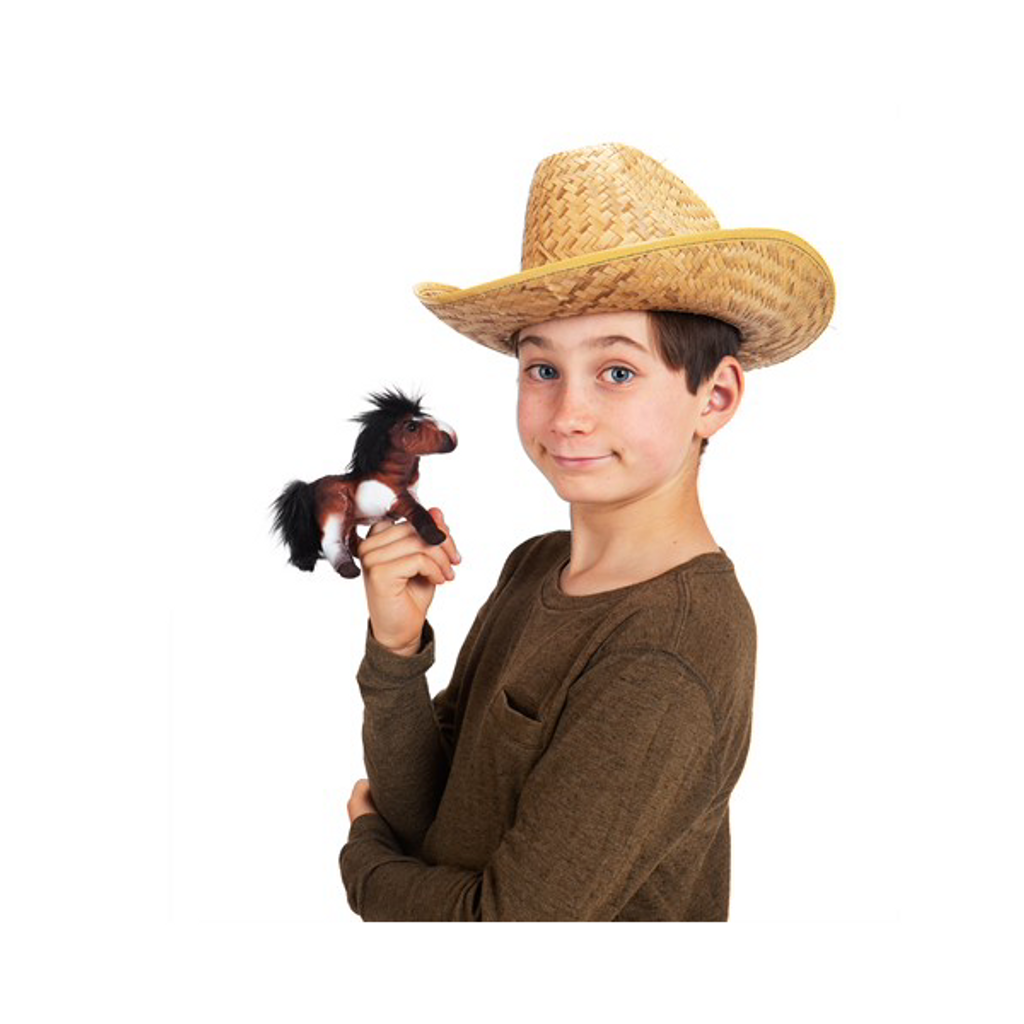 Folkmanis Mini Horse Finger Puppet with boy