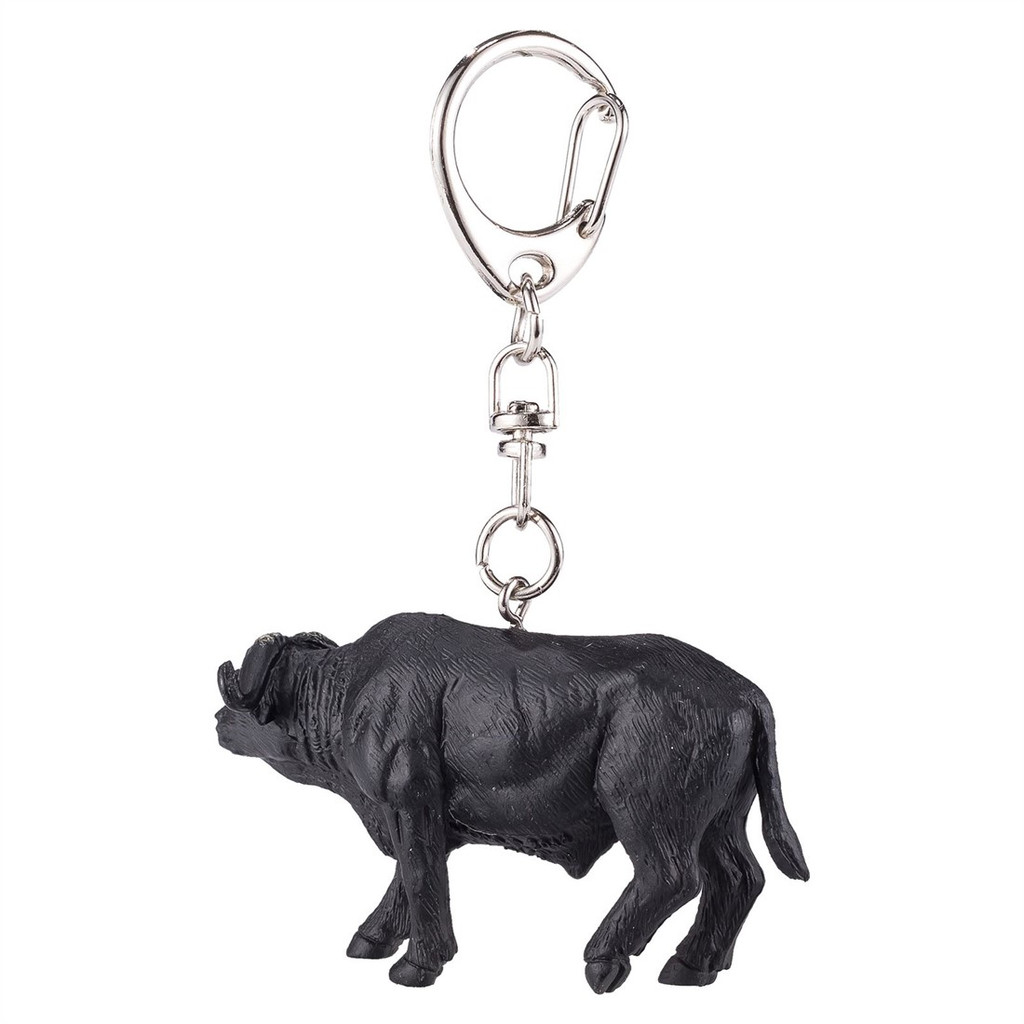 Mojo Cape Buffalo Keychain left side and back