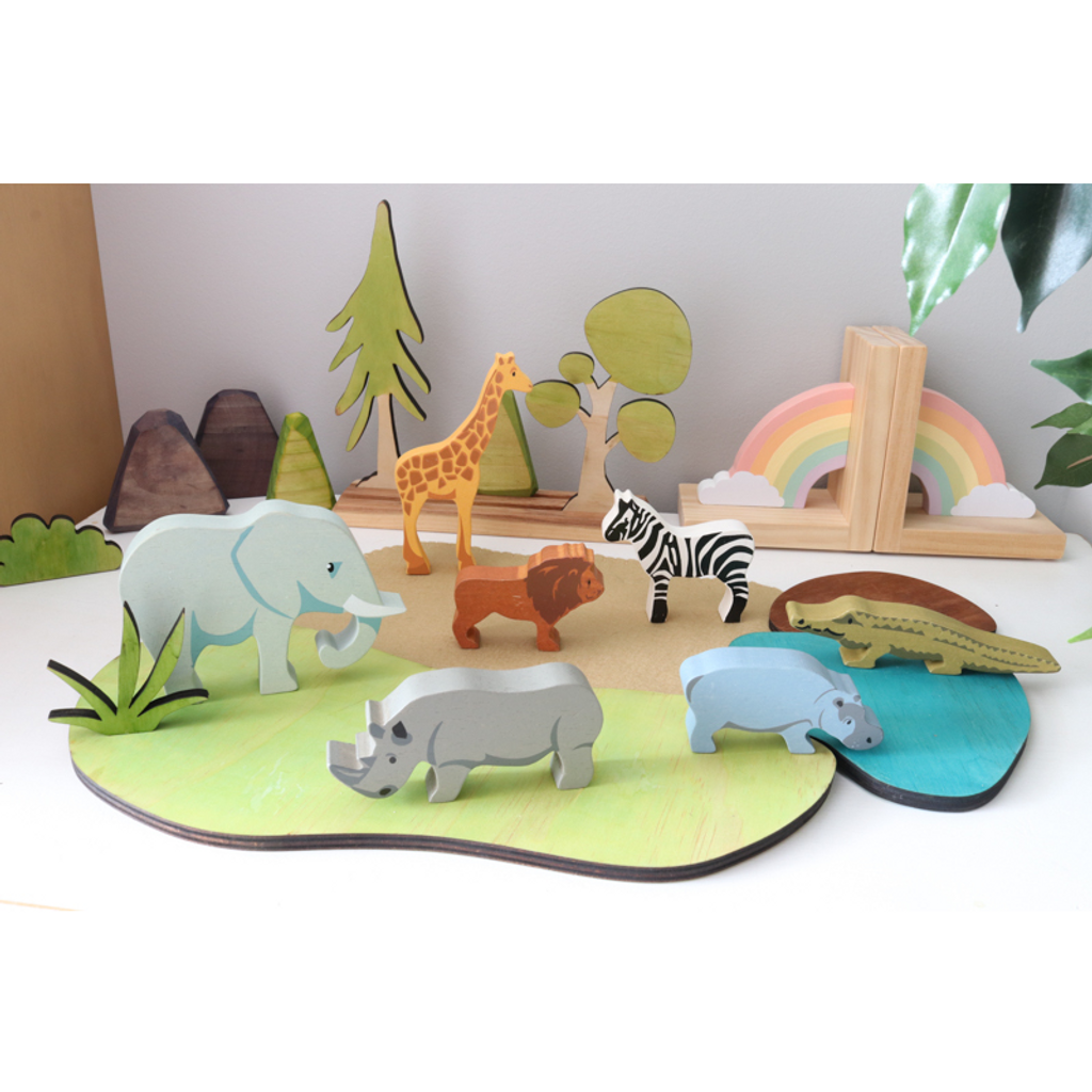 Tender Leaf Toys Wooden Safari Animal Pack 
