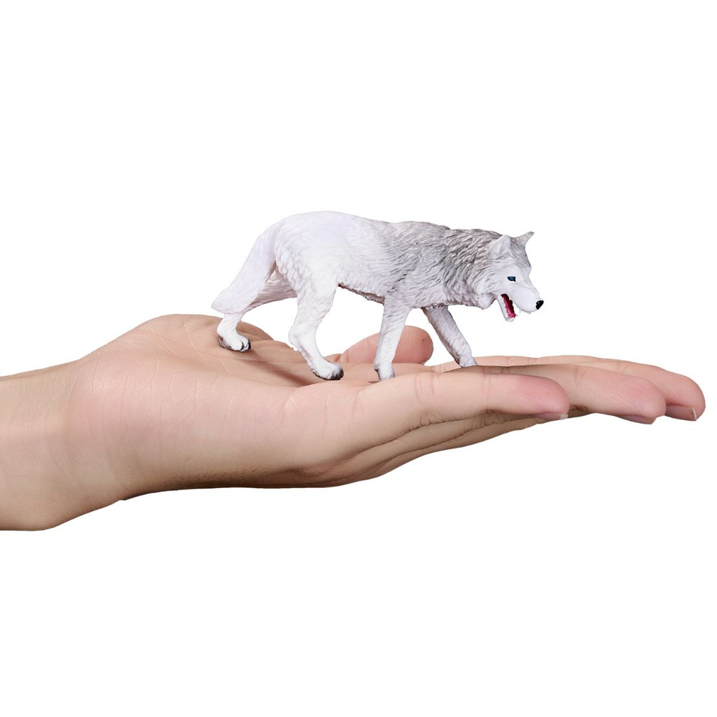  Mojo Arctic Wolf toy figurine size in hands