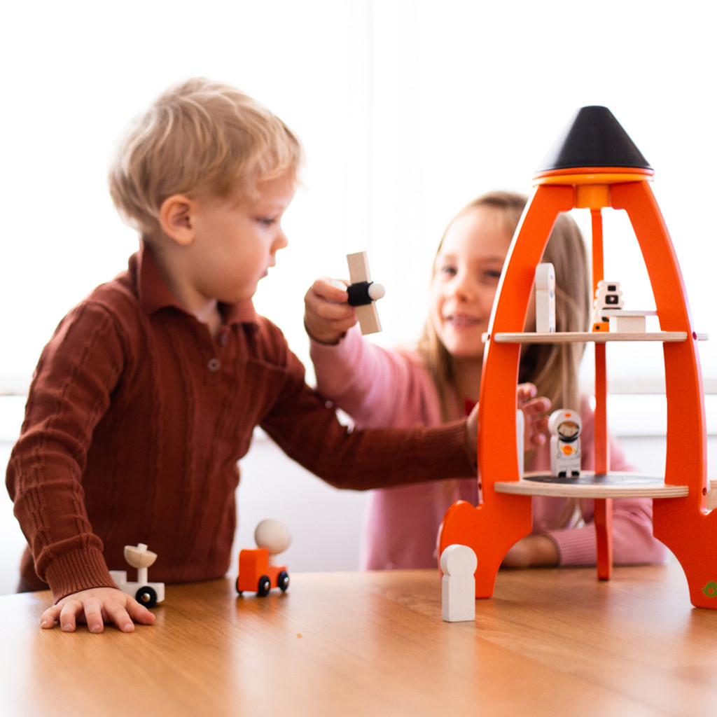 Tender Leaf Toys Cosmic Rocket Set with kids