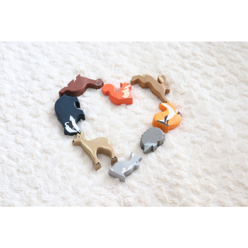 Tender Leaf Toys Wooden Woodland Animals Set in heart