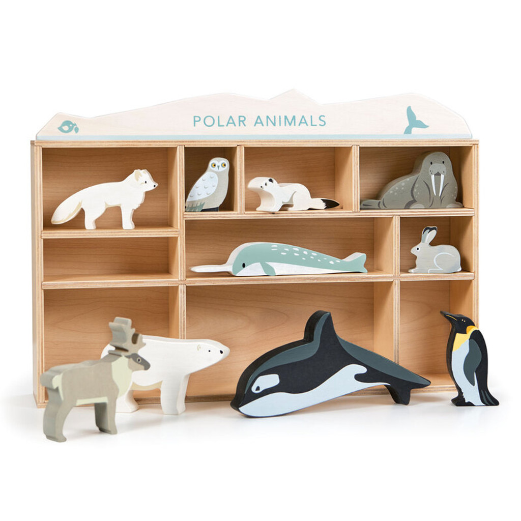 Tender Leaf Toys Wooden Polar Animals Set with Display Case