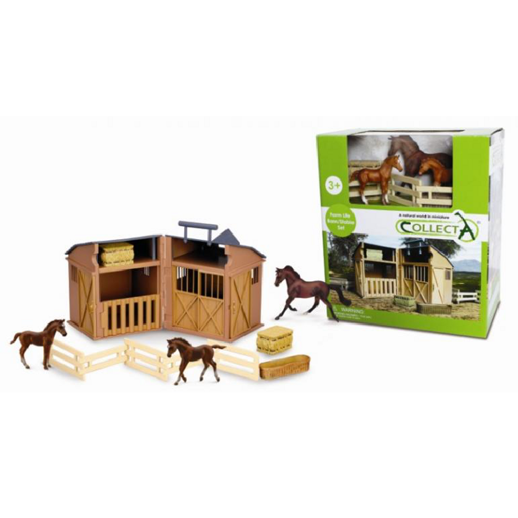 CollectA Stable Playset with Horses and Accessories
