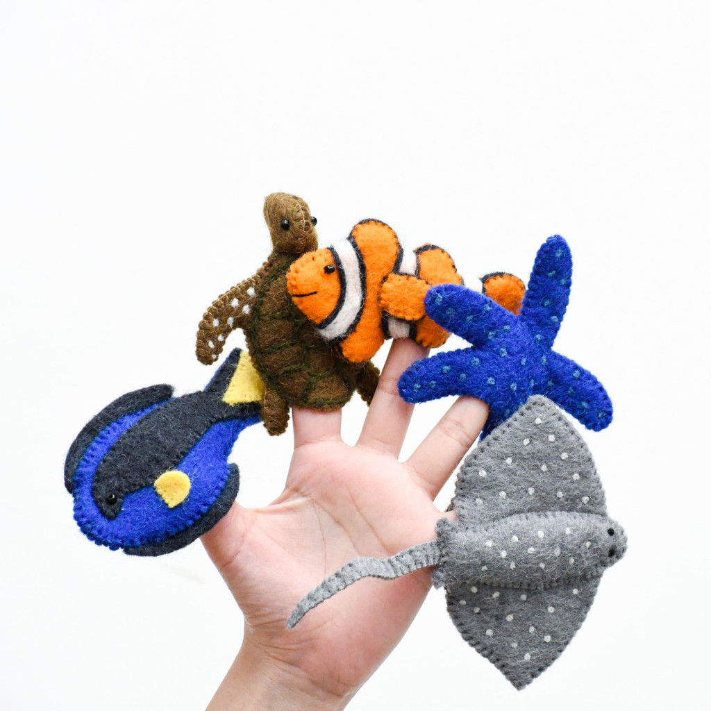 Tara Treasures Australian Coral Reef Under the Sea Finger Puppet Set