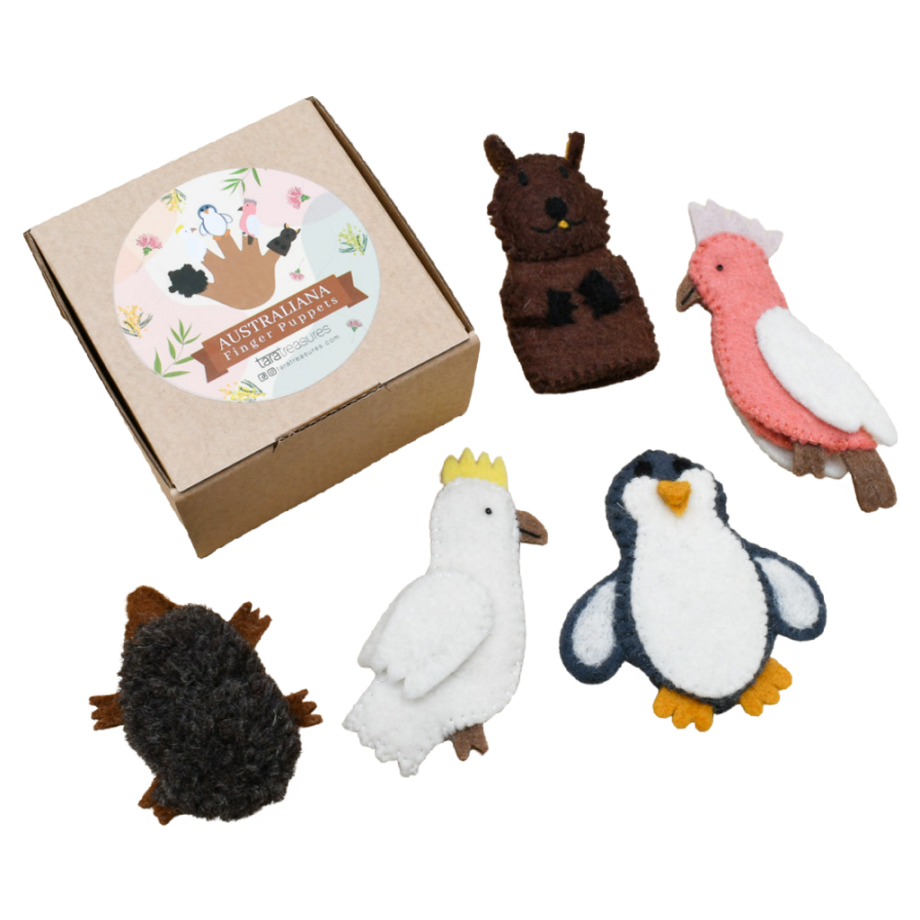 Australian Animals B Finger Puppet Set with box