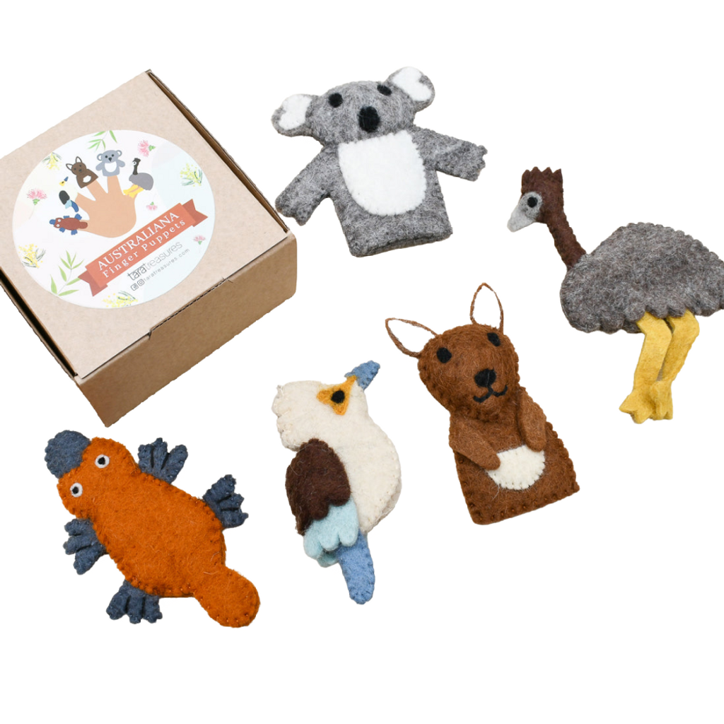 Australian Animals A Finger Puppet Set with box