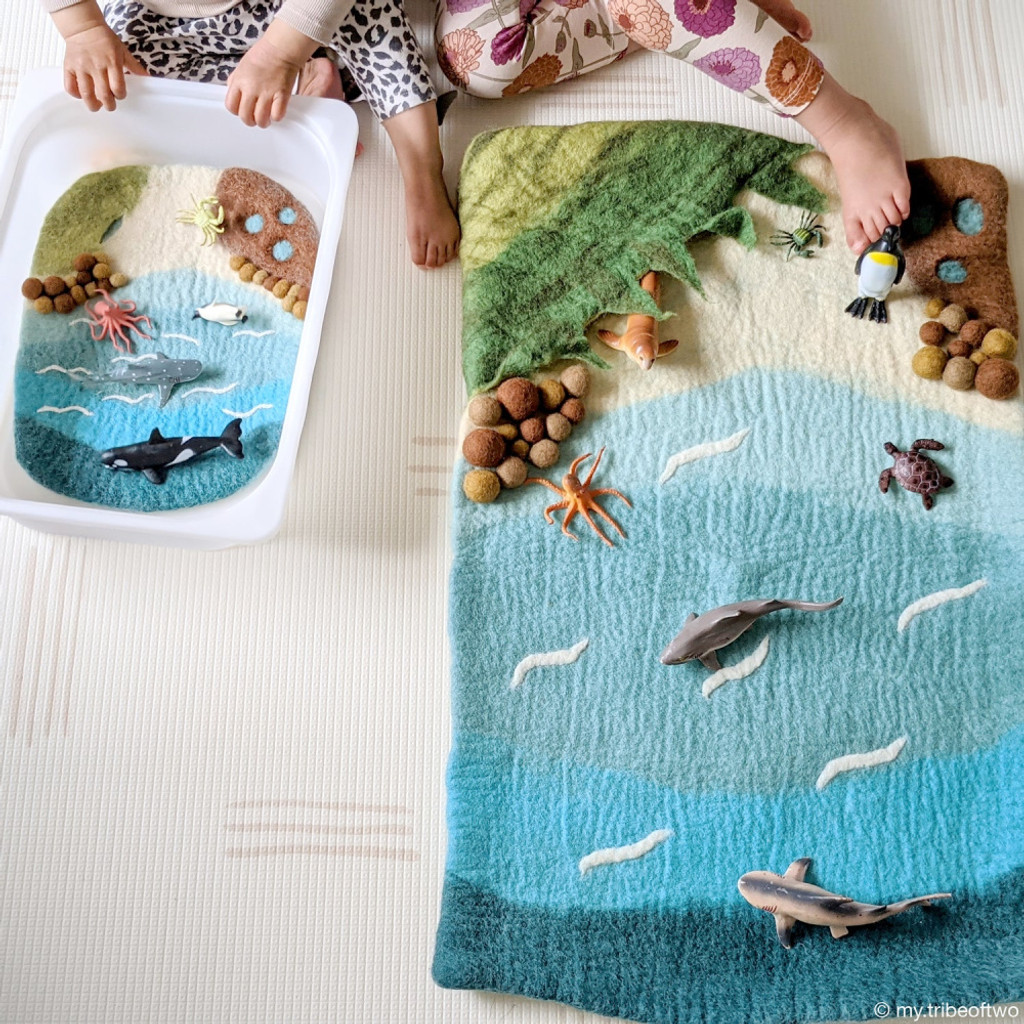 Large Sea and Rockpool Play Mat Playscape size comparison