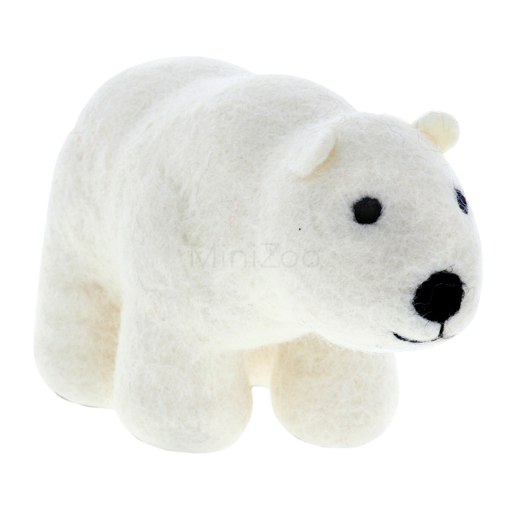 Tara Treasures Felt Polar Bear Toy MiniZoo