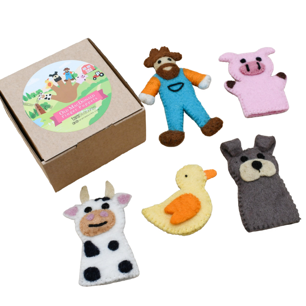 Tara Treasures Old MacDonald Farm Animals A Finger Puppet Set
