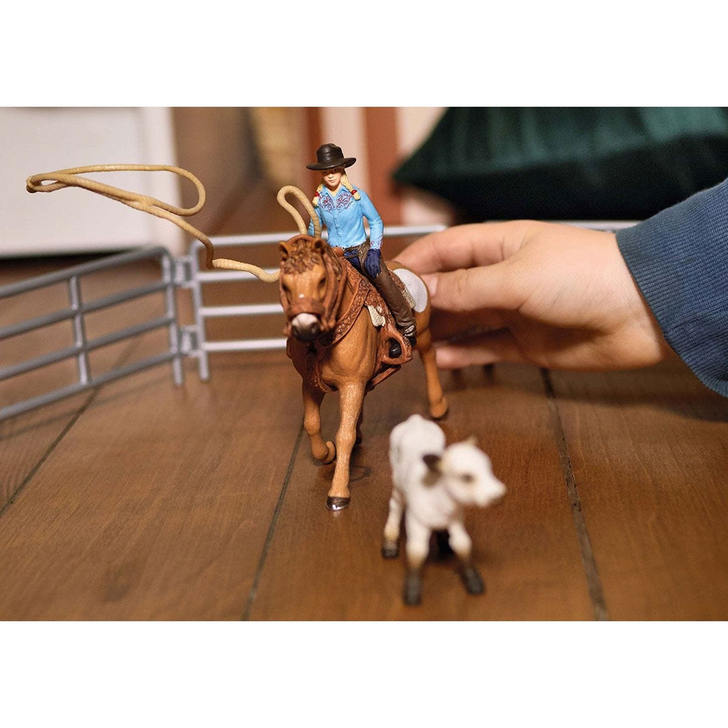 Schleich Cowgirl Team Roping Fun