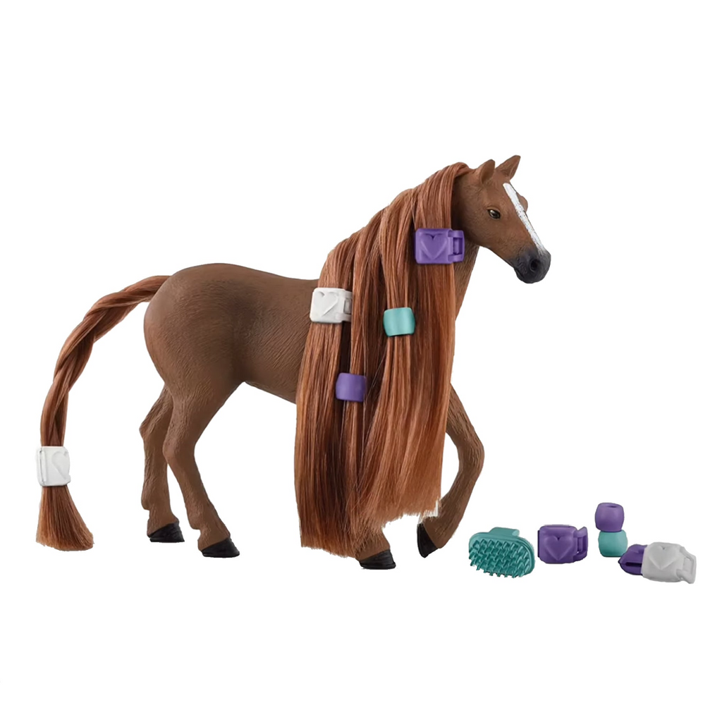 Schleich Beauty Horse English Thoroughbred Mare with beads and brushes