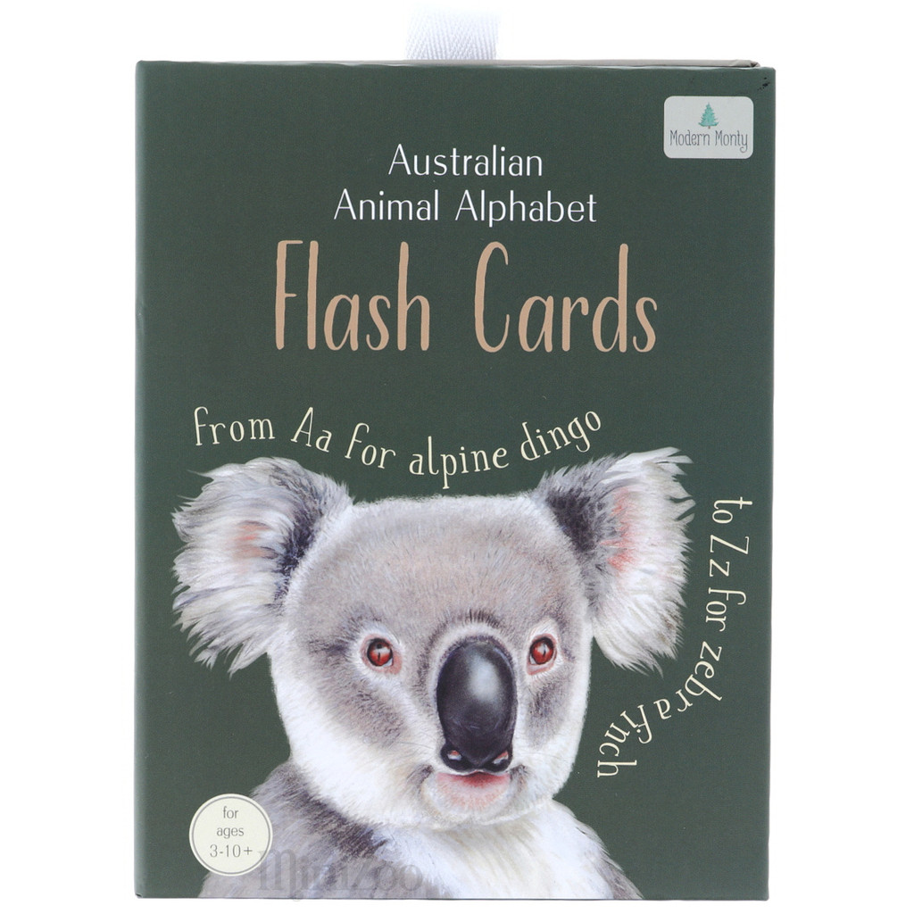 Modern Monty Australian Animal Alphabet Flash Cards packaging front MiniZoo