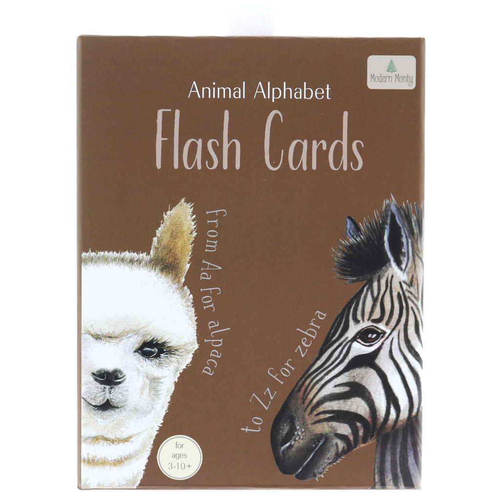 Modern Monty Animal Alphabet Flash Cards MiniZoo packaging front