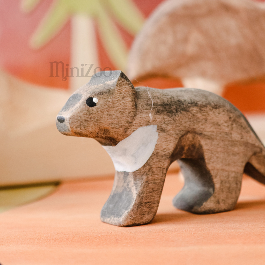 NOM Handcrafted Tasmanian Devil wooden toy MiniZoo
