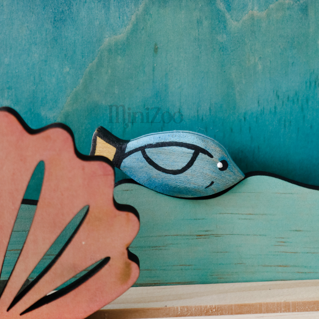 NOM Handcrafted wooden Blue Tang lifestyle MiniZoo
