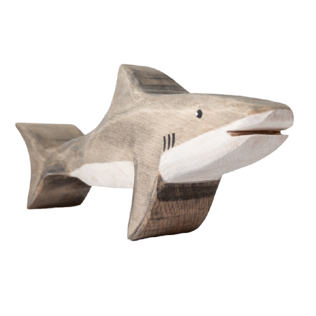 NOM Handcrafted wooden Great White Shark toy
