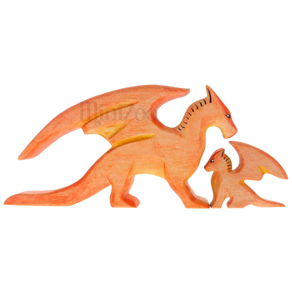 NOM Handcrafted Dragon Fire large and small MiniZoo