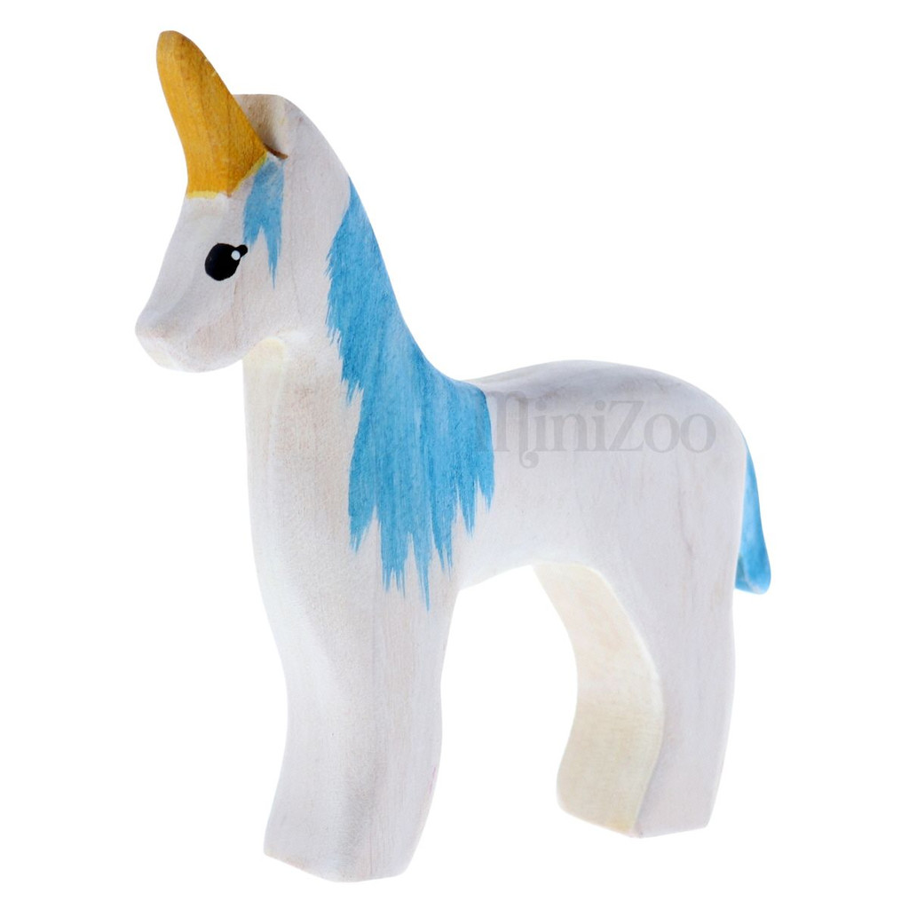 NOM Handcrafted Unicorn Foal Blue MiniZoo