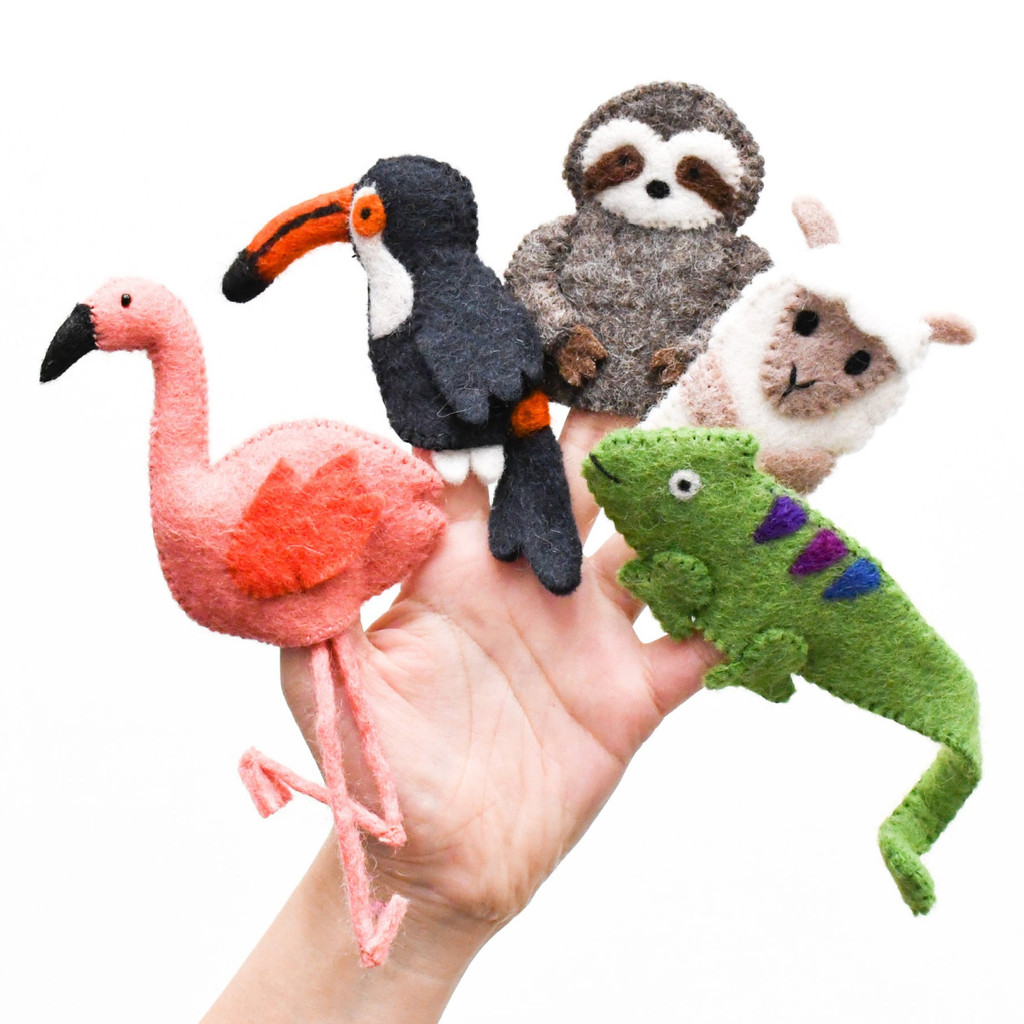 Tara Treasures South American Rainforest Animals Finger Puppet Set