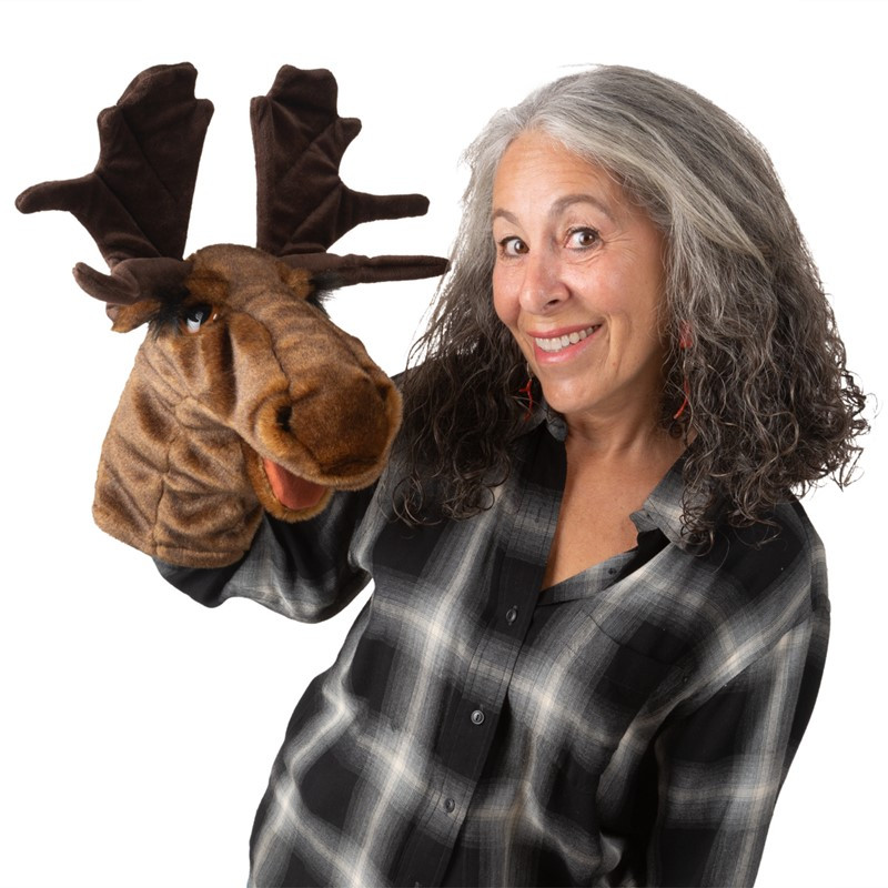 Folkmanis Moose Stage Puppet in use