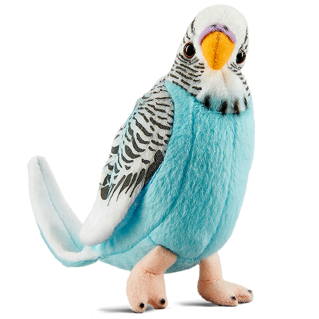 Living Nature Blue Budgerigar plush toy with Sound