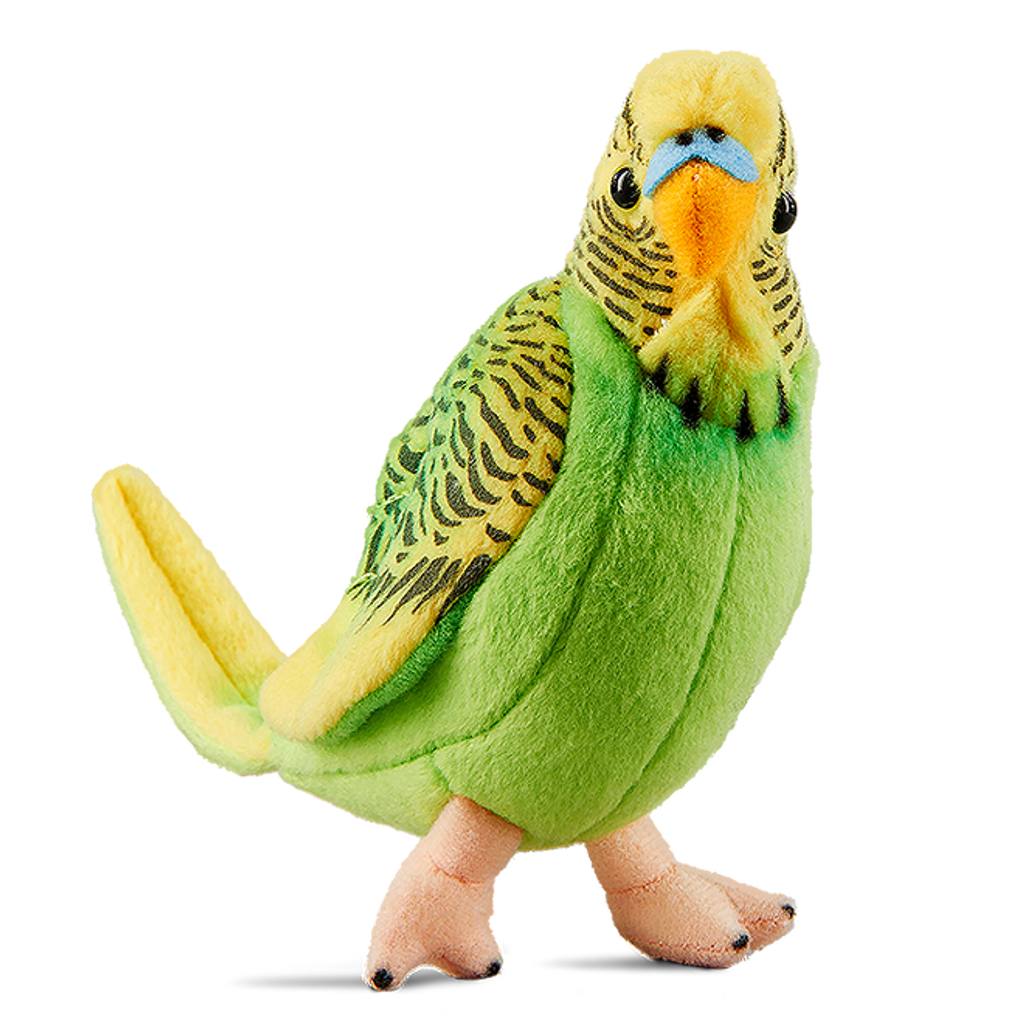 Living Nature Yellow Budgerigar plush toy with Sound