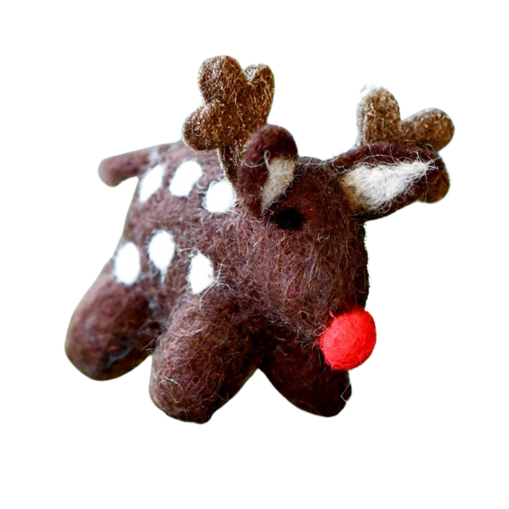 Tara Treasures Felt Small Red-Nosed Reindeer Toy