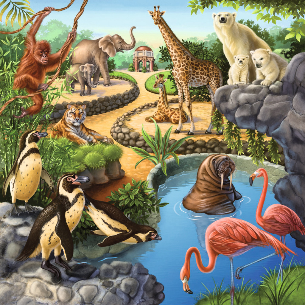 Ravensburger Forest Zoo and Pets Puzzle 3 x 49pc